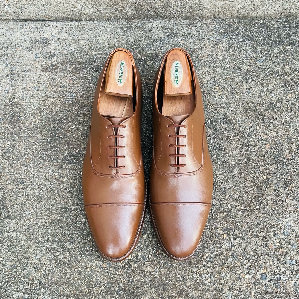 Like New Paul Stuart Brown Oxford Shoes Made By Edward Green - Picture 2 of 10
